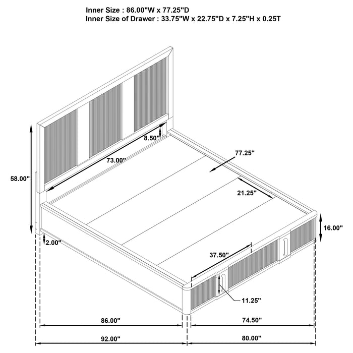 Terrace California King, E.King, & Queen Bed - Orbit Furniture (Richmond,BC)
