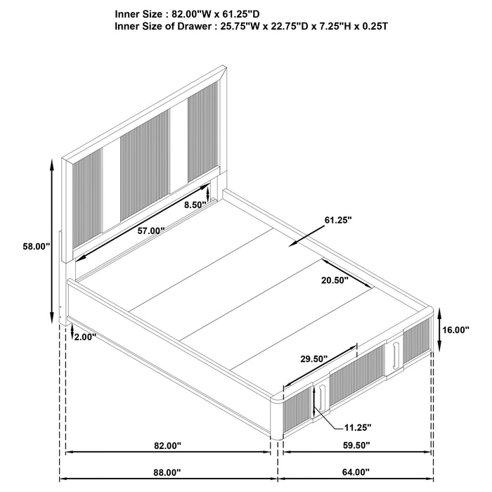 Terrace California King, E.King, & Queen Bed - Orbit Furniture (Richmond,BC)
