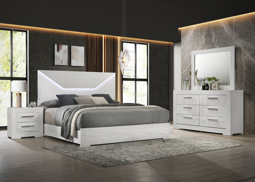 Ives 4 & 5 Piece Bedroom Set E.king & Queen White & Grey - Orbit Furniture (Richmond,BC)