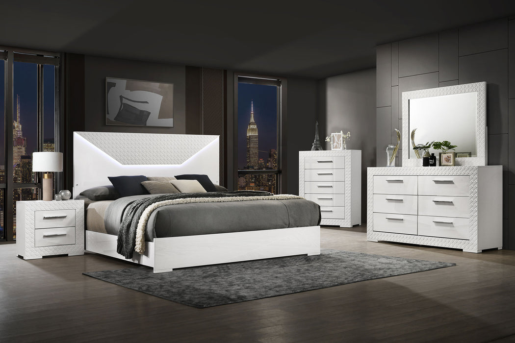 Ives 4 & 5 Piece Bedroom Set E.king & Queen White & Grey - Orbit Furniture (Richmond,BC)