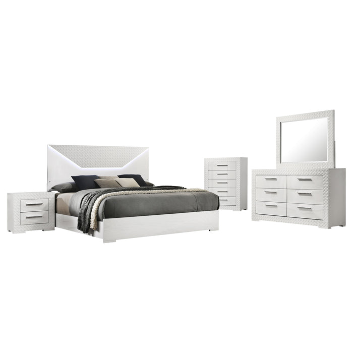 Ives 4 & 5 Piece Bedroom Set E.king & Queen White & Grey - Orbit Furniture (Richmond,BC)