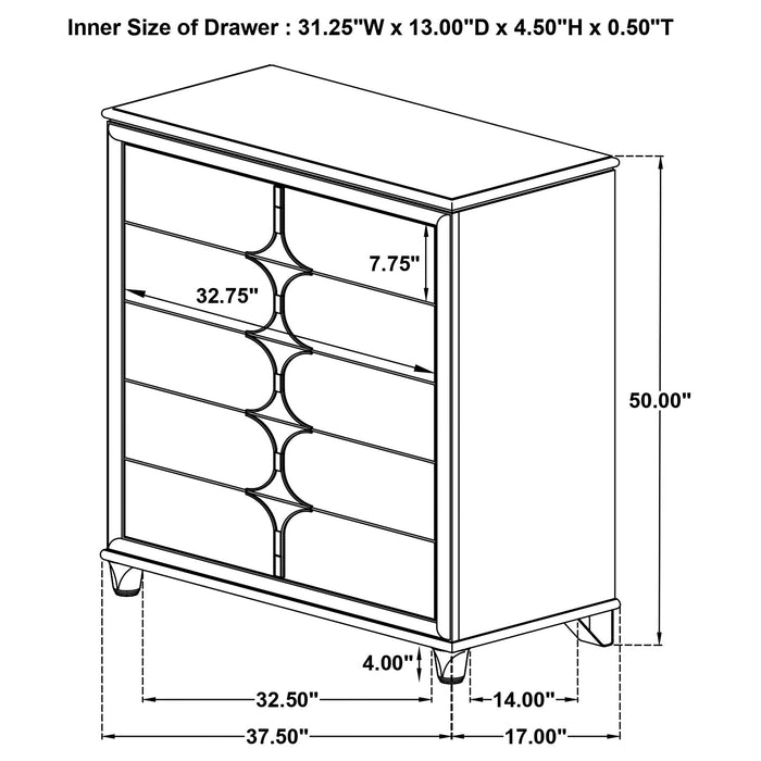 Olivia 4 & 5 Piece Bedroom Set E.King, Queen, & Cal.King - Orbit Furniture (Richmond,BC)