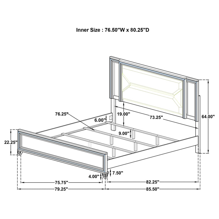Marmore 4 & 5 Pc E.king, Cal.king, & Queen Bedroom Set - Orbit Furniture (Richmond,BC)
