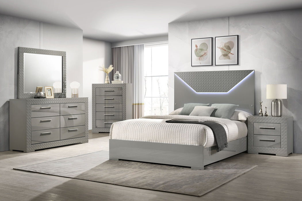 Ives 4 & 5 Piece Bedroom Set E.king & Queen White & Grey - Orbit Furniture (Richmond,BC)