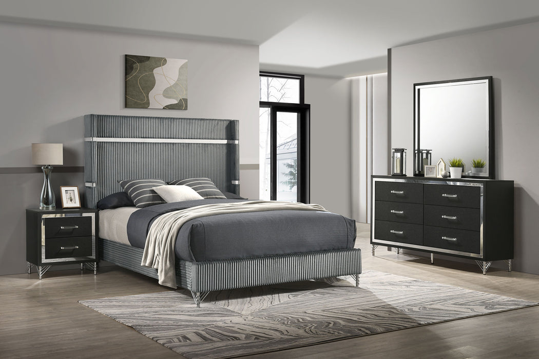 Lucia 4 & 5 Piece Bedroom Set King & Queen Beige & Grey - Orbit Furniture (Richmond,BC)
