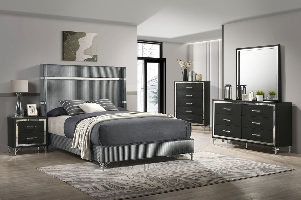 Lucia 4 & 5 Piece Bedroom Set King & Queen Beige & Grey - Orbit Furniture (Richmond,BC)