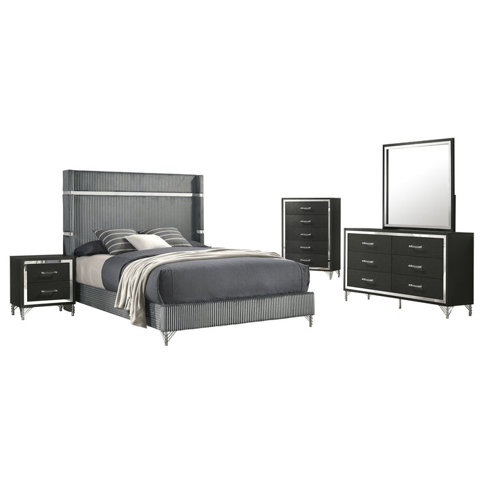 Lucia 4 & 5 Piece Bedroom Set King & Queen Beige & Grey - Orbit Furniture (Richmond,BC)