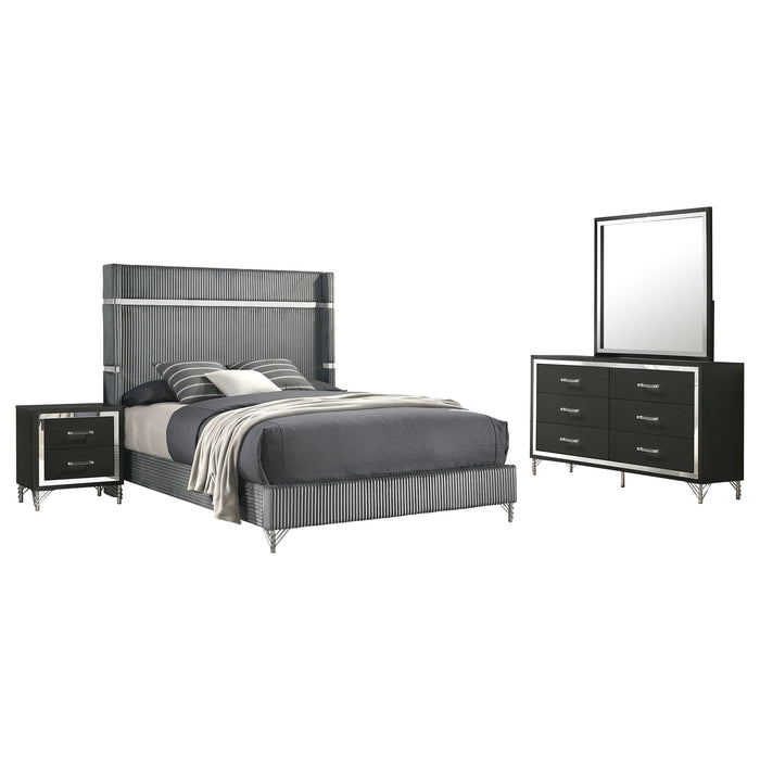 Lucia 4 & 5 Piece Bedroom Set King & Queen Beige & Grey - Orbit Furniture (Richmond,BC)