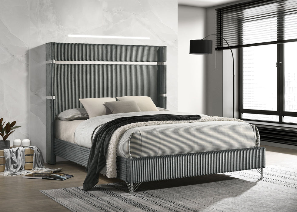 Lucia Eastern King & Queen Bed Beige & Grey - Orbit Furniture (Richmond,BC)