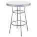 Theodore Round Bar Table Chrome and Glossy White - Orbit Furniture (Richmond,BC)