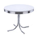 Retro Round Dining Table Glossy White and Chrome - Orbit Furniture (Richmond,BC)