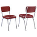 Retro Open Back Side Chairs Red and Chrome (Set of 2) - Orbit Furniture (Richmond,BC)