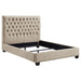 Chloe Tufted Upholstered Queen Bed Oatmeal - Orbit Furniture (Richmond,BC)