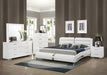 Jeremaine 5-piece Eastern King Bedroom Set Glossy White - Orbit Furniture (Richmond,BC)