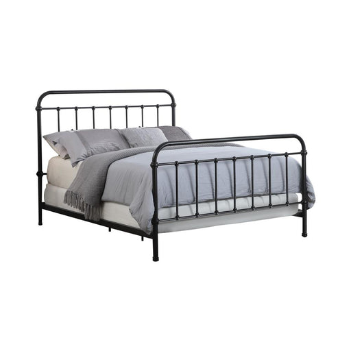 Livingston California King, E.King, & Queen Panel Metal Bed Dark Bronze - Orbit Furniture (Richmond,BC)