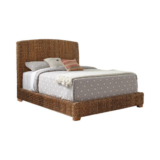 Laughton Hand-Woven Banana Leaf California King, E.King, & Queen Bed Amber - Orbit Furniture (Richmond,BC)