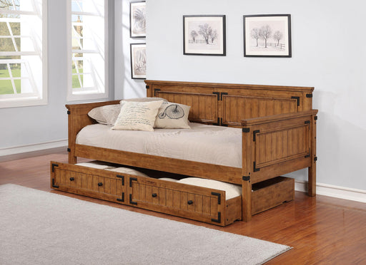 Oakdale Wood Twin Daybed with Trundle Rustic Honey - Orbit Furniture (Richmond,BC)