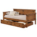 Oakdale Wood Twin Daybed with Trundle Rustic Honey - Orbit Furniture (Richmond,BC)