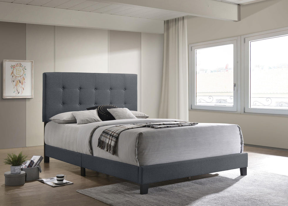 Mapes Tufted Upholstered Eastern King, Queen, Twin & Full Bed Charcoal & Grey - Orbit Furniture (Richmond,BC)