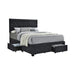 Soledad Eastern King, Full, & Queen 4-drawer Button Tufted Storage Bed Black & White - Orbit Furniture (Richmond,BC)