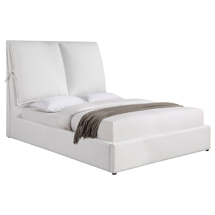 Gwendoline Upholstered Platform Bed with Pillow Headboard White - Orbit Furniture (Richmond,BC)