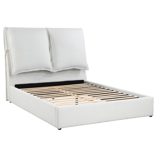 Gwendoline Upholstered Platform Bed with Pillow Headboard White - Orbit Furniture (Richmond,BC)