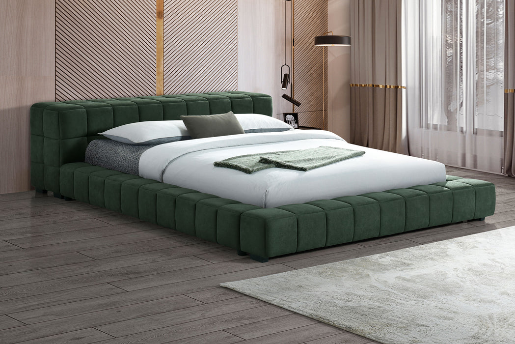 Trinity California King, E.king, Queen, & Full Bed Green & Light Taupe - Orbit Furniture (Richmond,BC)