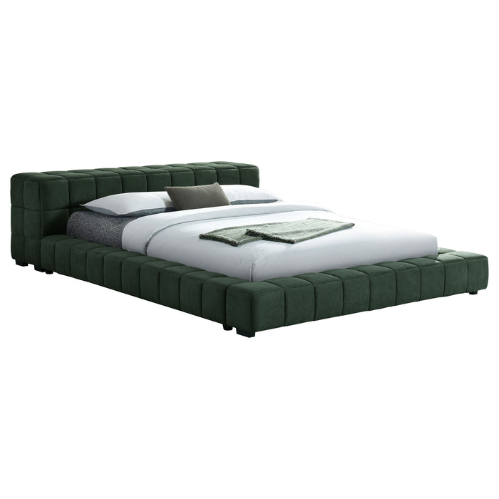 Trinity California King, E.king, Queen, & Full Bed Green & Light Taupe - Orbit Furniture (Richmond,BC)