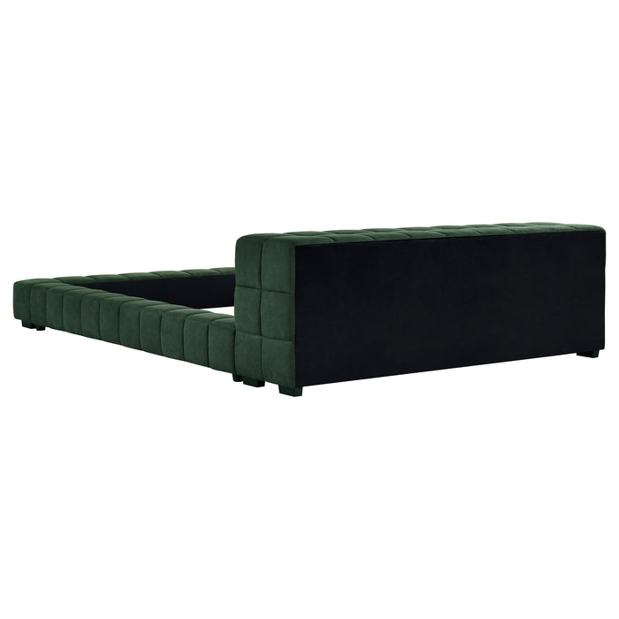 Trinity California King, E.king, Queen, & Full Bed Green & Light Taupe - Orbit Furniture (Richmond,BC)