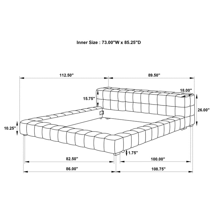 Trinity California King, E.king, Queen, & Full Bed Green & Light Taupe - Orbit Furniture (Richmond,BC)