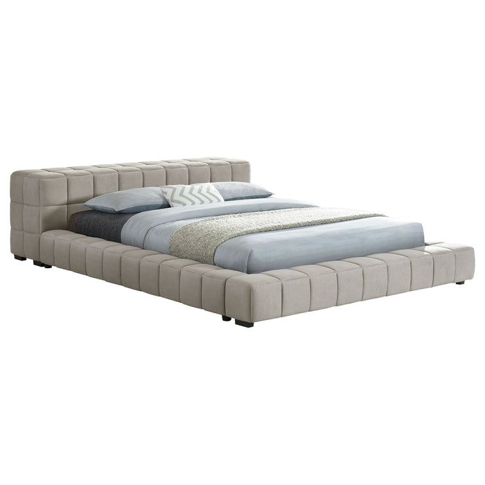 Trinity California King, E.king, Queen, & Full Bed Green & Light Taupe - Orbit Furniture (Richmond,BC)