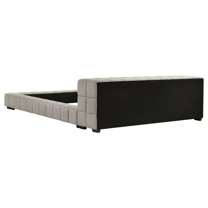 Trinity California King, E.king, Queen, & Full Bed Green & Light Taupe - Orbit Furniture (Richmond,BC)