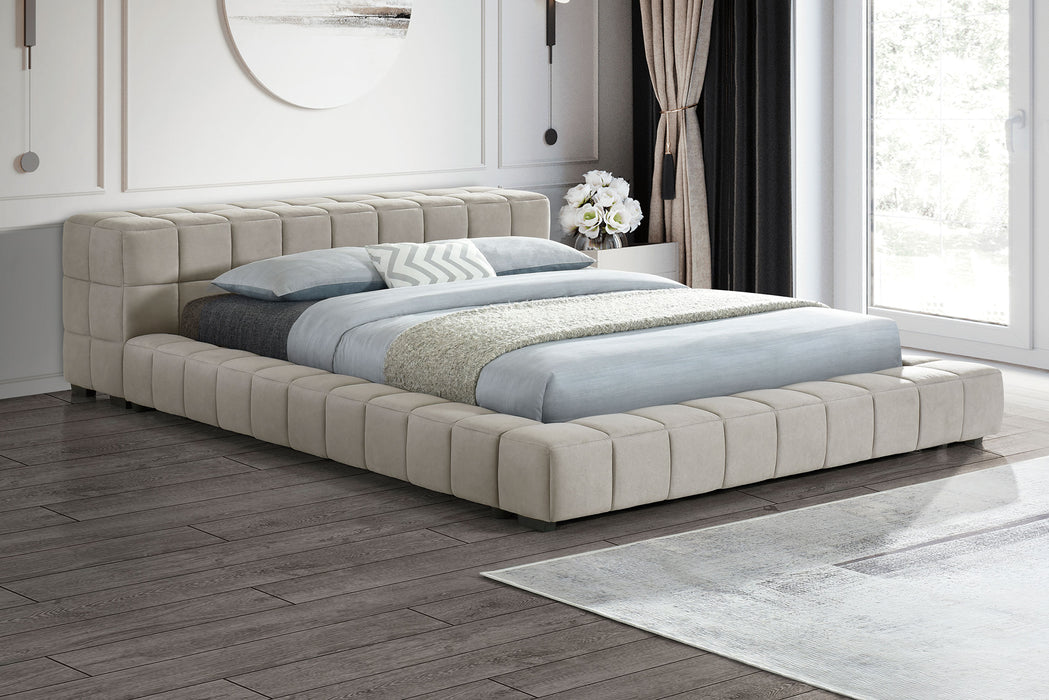 Trinity California King, E.king, Queen, & Full Bed Green & Light Taupe - Orbit Furniture (Richmond,BC)