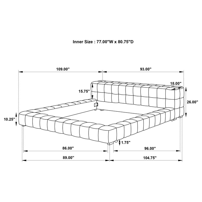 Trinity California King, E.king, Queen, & Full Bed Green & Light Taupe - Orbit Furniture (Richmond,BC)