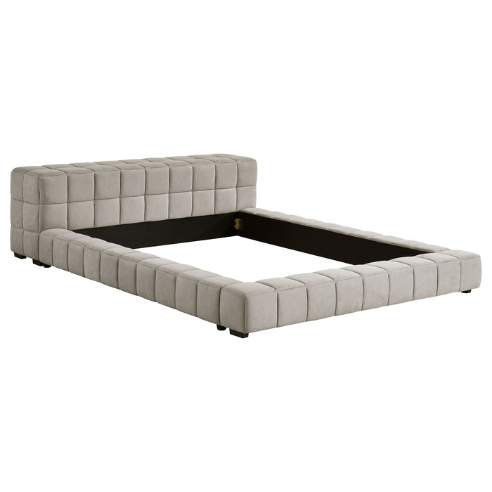 Trinity California King, E.king, Queen, & Full Bed Green & Light Taupe - Orbit Furniture (Richmond,BC)