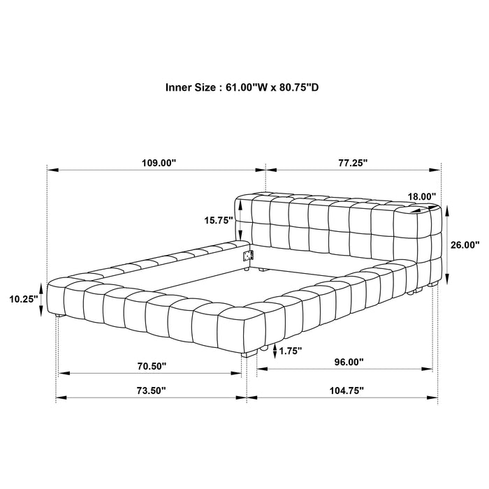 Trinity California King, E.king, Queen, & Full Bed Green & Light Taupe - Orbit Furniture (Richmond,BC)
