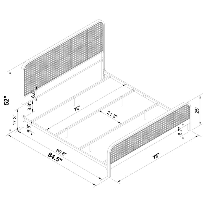 Lanewood Eastern King & Queen Bed Black & White - Orbit Furniture (Richmond,BC)