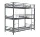Maynard Metal Triple Twin Bunk Bed Gunmetal - Orbit Furniture (Richmond,BC)