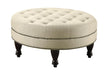 Elchin Round Upholstered Tufted Ottoman Oatmeal - Orbit Furniture (Richmond,BC)