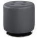 Bowman Round Upholstered Ottoman Grey - Orbit Furniture (Richmond,BC)