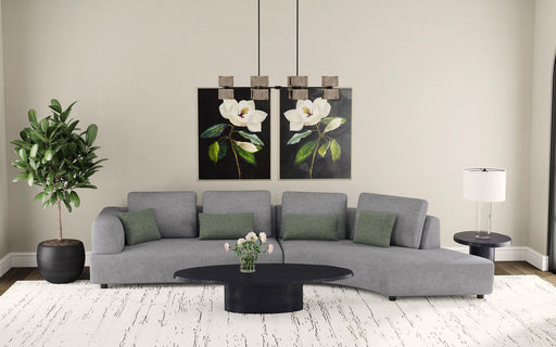 Toscano 134-inch Upholstered Sectional Sofa Grey - Orbit Furniture (Richmond,BC)