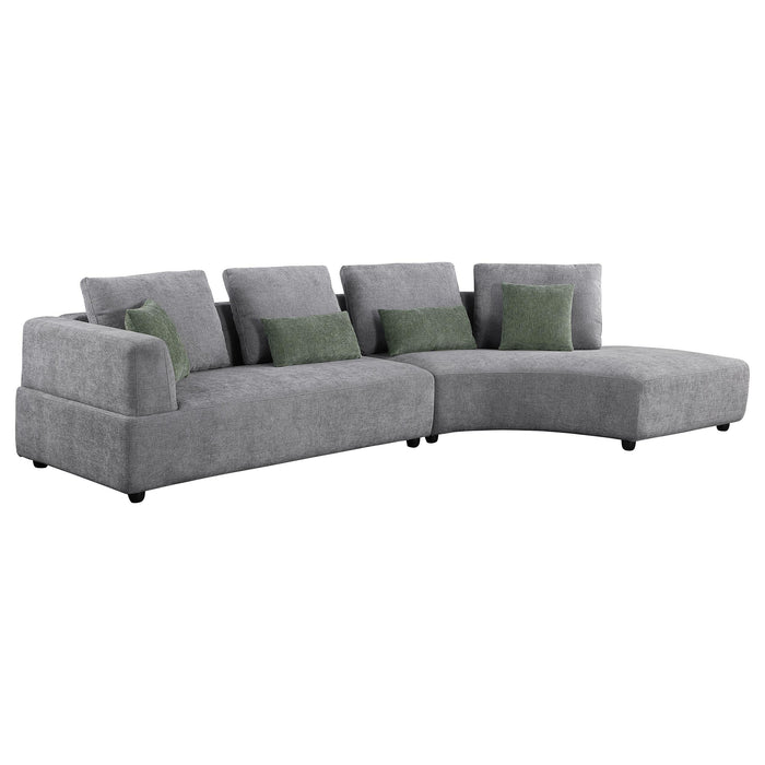 Toscano 134-inch Upholstered Sectional Sofa Grey - Orbit Furniture (Richmond,BC)