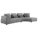 Toscano 134-inch Upholstered Sectional Sofa Grey - Orbit Furniture (Richmond,BC)