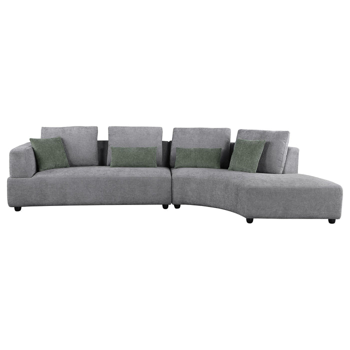 Toscano 134-inch Upholstered Sectional Sofa Grey - Orbit Furniture (Richmond,BC)