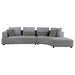 Toscano 134-inch Upholstered Sectional Sofa Grey - Orbit Furniture (Richmond,BC)