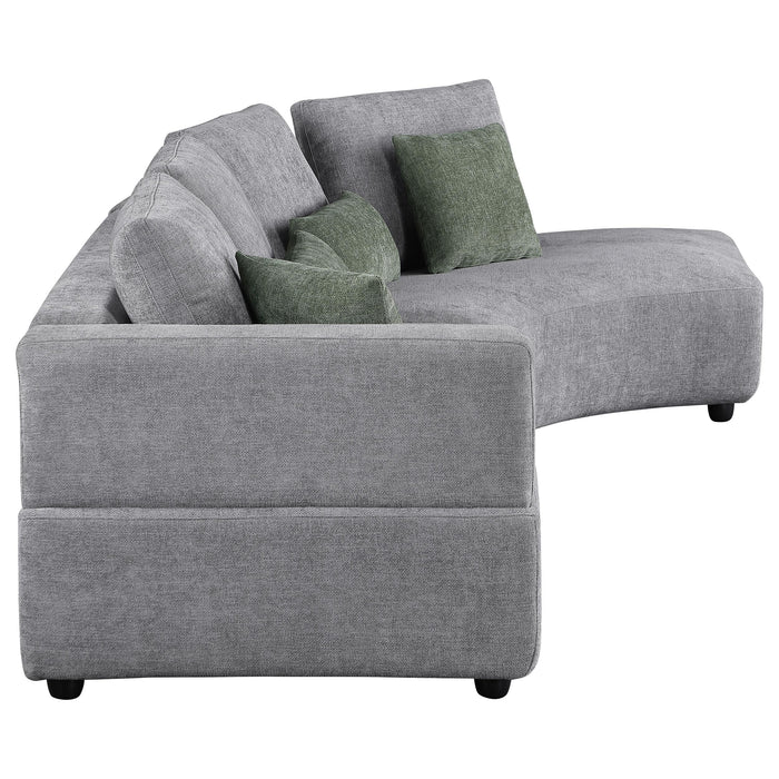 Toscano 134-inch Upholstered Sectional Sofa Grey - Orbit Furniture (Richmond,BC)