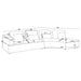 Toscano 134-inch Upholstered Sectional Sofa Grey - Orbit Furniture (Richmond,BC)