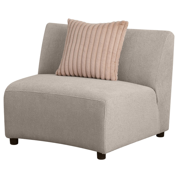 Fayette Upholstered Armless Chair Greige - Orbit Furniture (Richmond,BC)