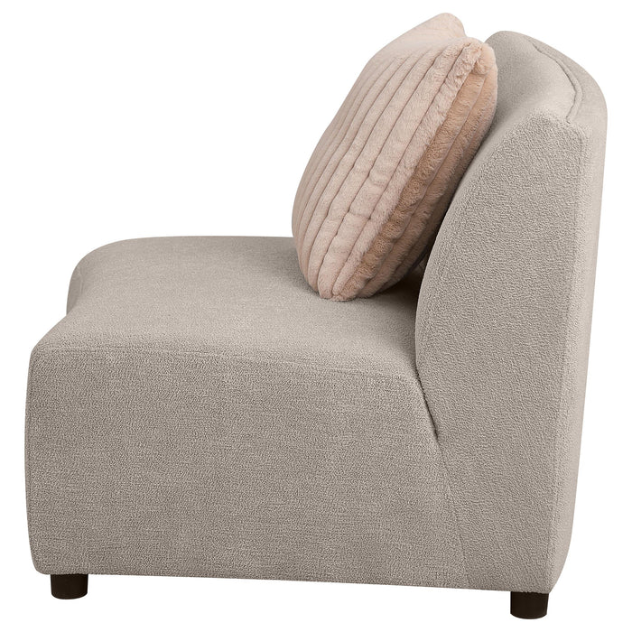 Fayette Upholstered Armless Chair Greige - Orbit Furniture (Richmond,BC)