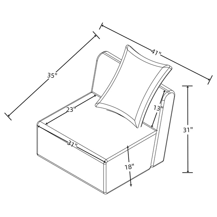 Fayette Upholstered Armless Chair Greige - Orbit Furniture (Richmond,BC)